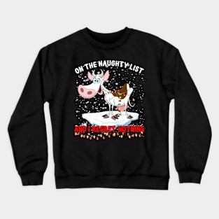 Funny Christmas Cows Lights Cow Lovers Crewneck Sweatshirt